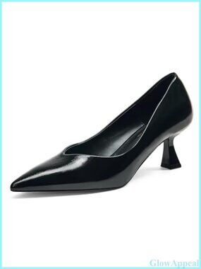 Women's Kitten Heel Pointed Toe Closed Toe Slip On Pumps Low Heel Dress Shoes